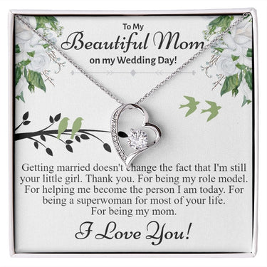 Beautiful Mom Wedding Day (Birds) Forever Love Necklace - Love You This Much